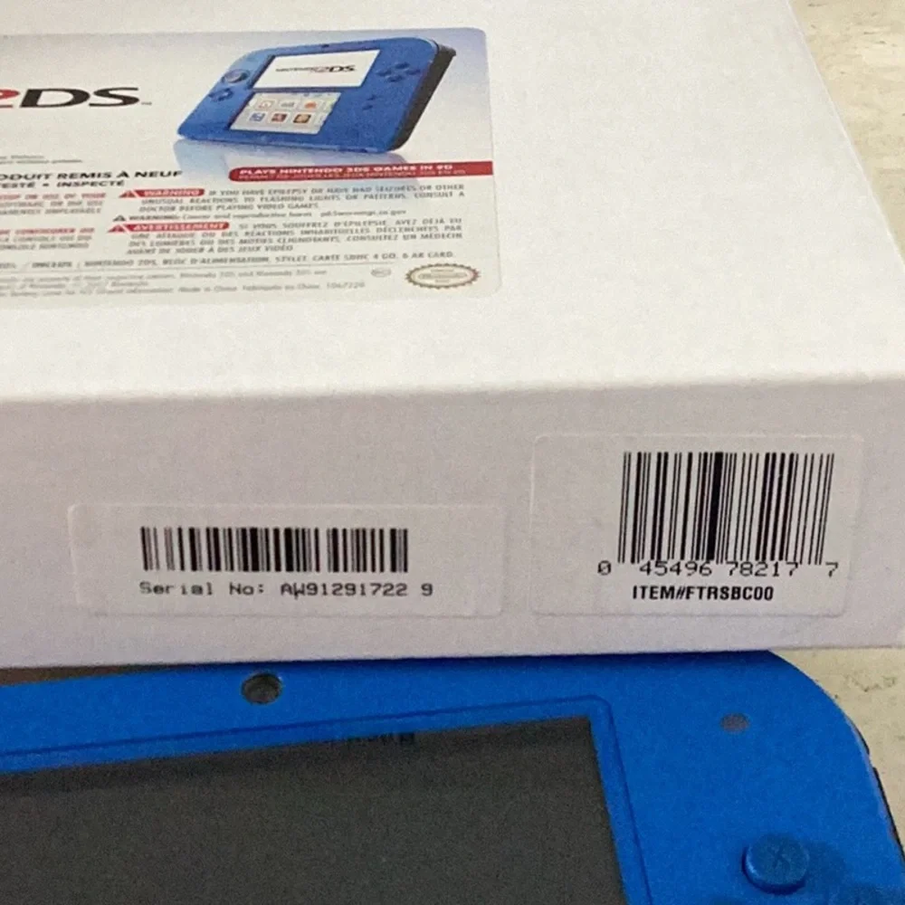 Nintendo 2DS Console Nintendo Factory Refurbished Blue & Black Handheld In Box